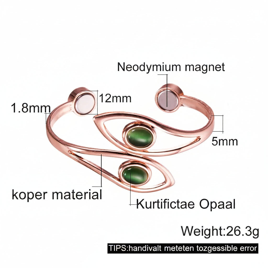 Womens Pure Copper Opal Magnetic Bracelet